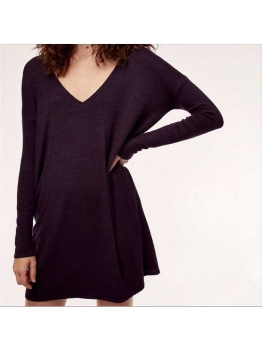 Aritzia Wilfred Free Purple Gail Knit Sweater Dress Size XSmall NWT